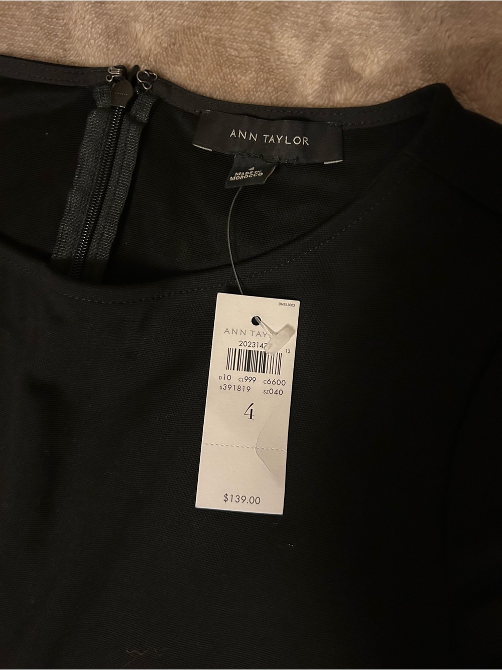NWT Ann Taylor Black Jersey Midi A-Line Dress with Silver Button Accents, Size 4 - Picture 2 of 6